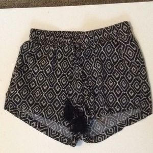 Black and white patterned shorts